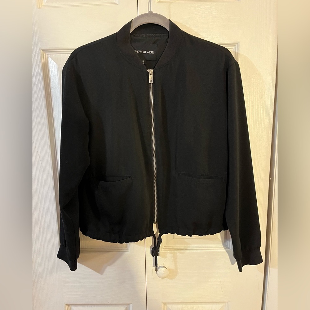 WhoWhatWear Bomber Jacket Women’s Lined Black Size M
